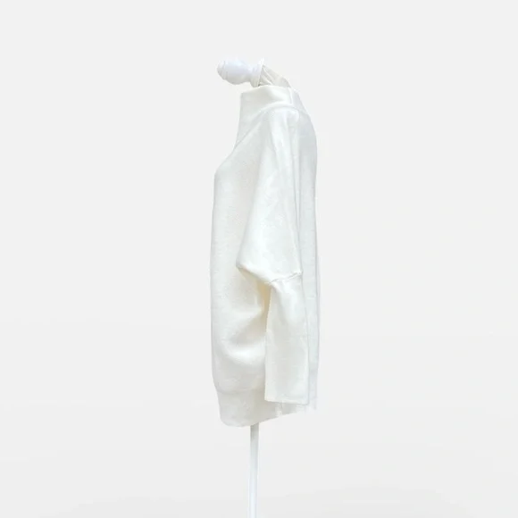 NWT Zenana Dolman Sleeve Mock Neck Ribbed Sweater in Off White Size M - Picture 4 of 10